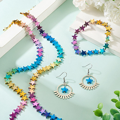 2 Strands Gradient Color Electroplated Synthetic Non-magnetic Hematite Beads Strands G-TA0002-86C-1