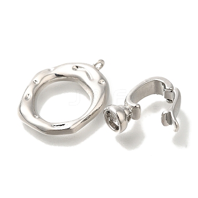 Brass Fold Over Clasps KK-K389-115P-1