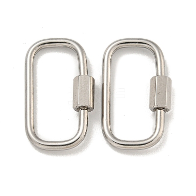 Non-Tarnish 304 Stainless Steel Screw Carabiner Lock Charms LS-STAS-C092-05H-P-1