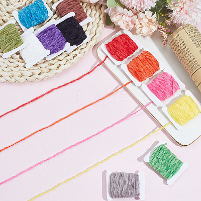 12Pcs 12 Colors Polyester Chenille Yarn Roll OCOR-SP0001-36-1