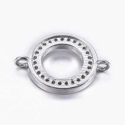 Brass Micro Pave Cubic Zirconia Links ZIRC-E136-51P-1