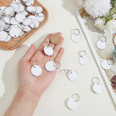 Aluminum & Paper Hanging Price Tags with Rings DIY-SP0007-89A-1