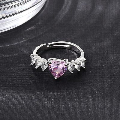 Brass Pave Cubic Zirconia Cuff Open Rings CU-CBA5C10-02P-1
