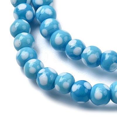 Handmade Lampwork Beads LAMP-D002-6mm-01G-1