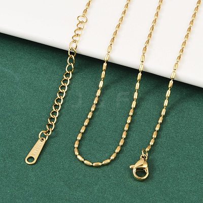 Ion Plating(IP) 304 Stainless Steel Oval Ball Chain Necklace for Men Women NJEW-M200-09G-1