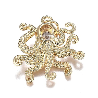 Brass Micro Clear & Black Cubic Zirconia Pendants X-ZIRC-F120-067G-1