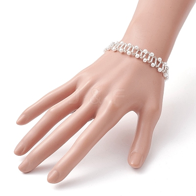 Imitated Pearl Acrylic & Glass Beaded Bracelets with 304 Stainless Steel Lobster Claw Clasps for Women BJEW-JB10199-02-1
