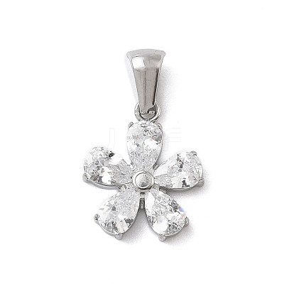 316 Surgical Stainless Steel Rhinestone Pendants STAS-P412-09P-1