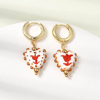 Brass Hoop Dangle Earrings KK-CBA8324-26G-1