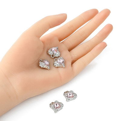 Rack Plating Alloy Glass Pendants FIND-YW0001-91B-1