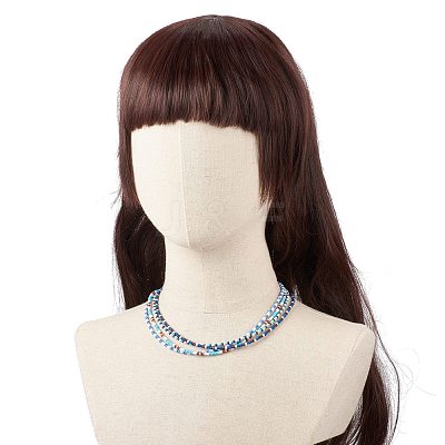 4Pcs 4 Colors Glass Seed Beaded Necklaces Set for Women NJEW-JN03950-1