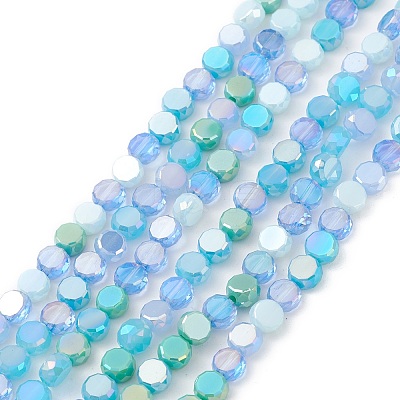 Gradient Color Electroplate Glass Bead Strands GLAA-E042-03C-1