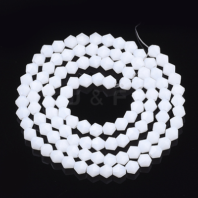 Opaque Solid Color Glass Beads Strands GLAA-Q080-4mm-B05-1