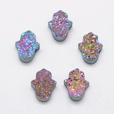 Hamsa Hand Druzy Crystal Beads G-F535-46H-1
