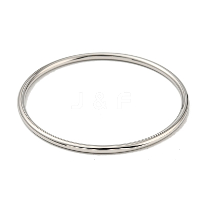 Non-Tarnish 304 Stainless Steel Simple Plain Bangle for Women BJEW-F461-01D-P-1