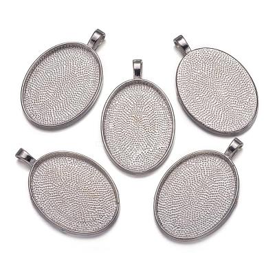 Alloy Pendant Cabochon Settings PALLOY-A15657-N-NF-1