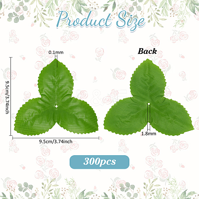 Cloth Artificial Rose Leaf AJEW-WH0270-951A-1