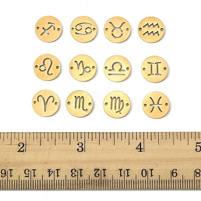 24Pcs 12 Styles 201 Stainless Steel Links/Connectors STAS-FS0002-07-1