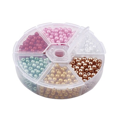 Glass Pearl Bead Sets HY-JP0003-01-1