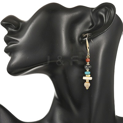 Natural & Synthetic Gemstone Dangle Earrings EJEW-JE07531-1
