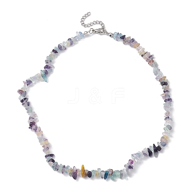 Natural Fluorite Chip Beaded Necklace NJEW-JN04615-11-1