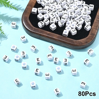 Acrylic Horizontal Hole Letter Beads OACR-YW0002-08E-1