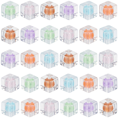 80Pcs Transparent Acrylic Beads OACR-SC0003-01-1