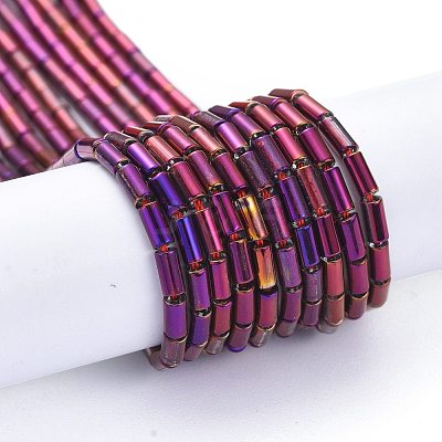 Electroplate Glass Beads Strands EGLA-K014-B-FP04-1