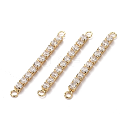 Brass Micro Pave Cubic Zirconia Links KK-I658-24C-1