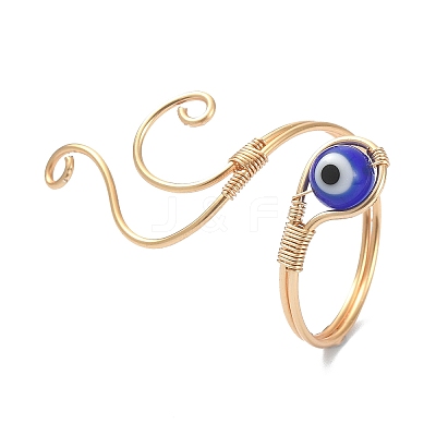 Copper Wire Wrap Open Cuff Rings RJEW-JR00562-02-1