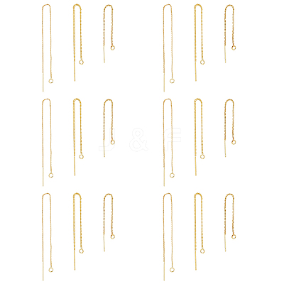 9 Pairs 3 Style Brass Stud Earring Findings KK-DC0001-38-1