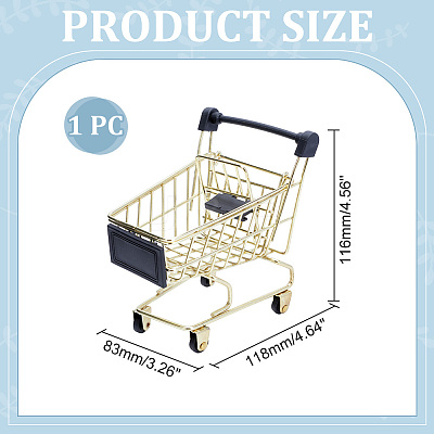 Iron Supermarket Trolley Display Decorations DJEW-WH0042-139G-1