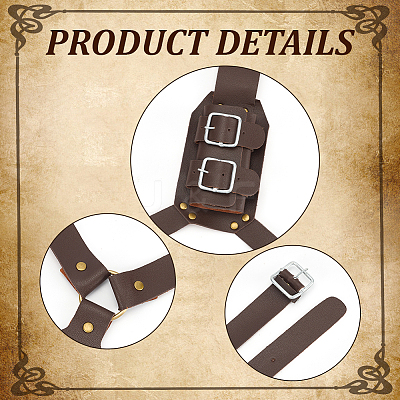 PU Leather Sword Holster Sword Back Sheath for Medieval Renaissance Cosplay Props AJEW-WH0248-583-1