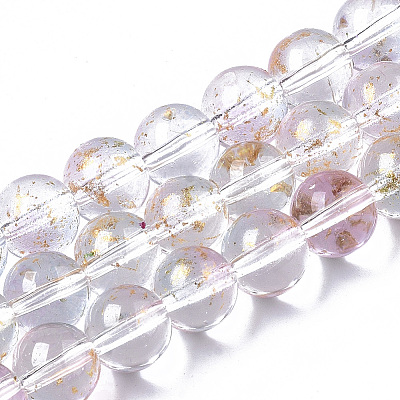 Transparent Spray Painted Glass Bead Strands LS-GLAA-N035-03C-B07-1