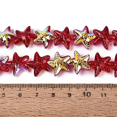 Electroplate Transparent Glass Beads Strands EGLA-Q136-01A-15-1