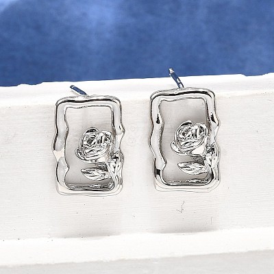Brass Stud Earrings LS-EJEW-G432-01P-1