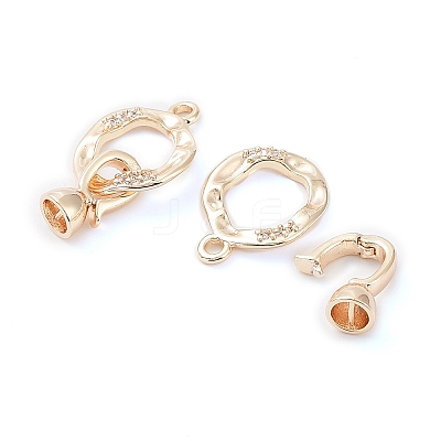 Rack Plating Brass Fold Over Clasps KK-A183-68G-1