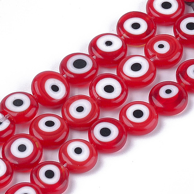 Handmade Evil Eye Lampwork Beads Strands LAMP-S191-01C-02-1