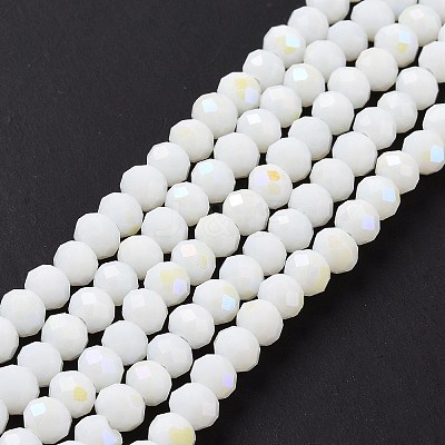 Electroplate Opaque Solid Color Glass Beads Strands EGLA-A034-P10mm-L17-1
