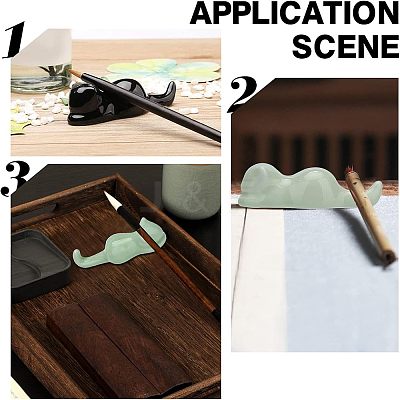 4Pcs 4 Style Porcelain Chinese Writing Brush Holder DJEW-NB0001-10-1