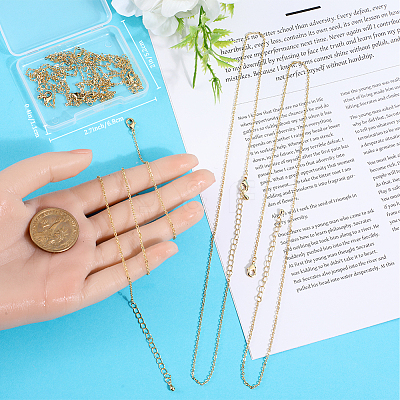 6Pcs Brass Cable Chain Necklaces Set for Men Women KK-BBC0009-65-1