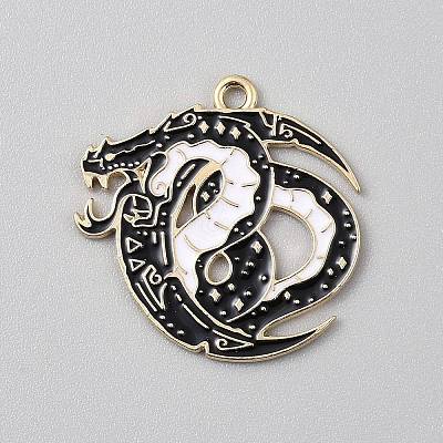 Golden Plated Alloy Enamel Pendants ENAM-CJC0001-21G-01-1