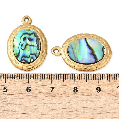 304 Stainless Steel Natural Paua Shell Pendants STAS-L288-04G-01-1