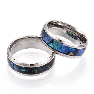 201 Stainless Steel Wide Band Finger Rings RJEW-T005-13-07-1