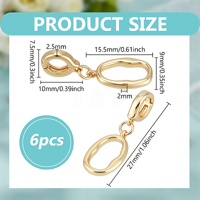6Pcs Zinc Alloy Twister Clasps FIND-FH0016-55G-1