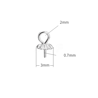 Anti-Tarnish Rhodium Plated 925 Sterling Silver Cup Peg Bails PW-WG49595-01-1