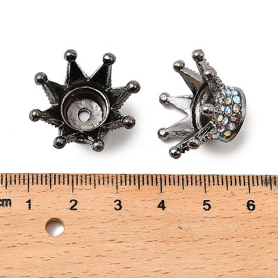 Alloy Rhinestone Crown Beads FIND-NH0001-19B-1