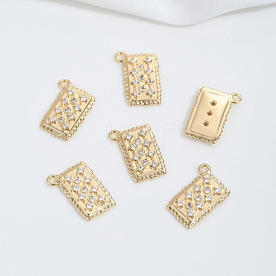 Brass Micro Pave Cubic Zirconia Charms LS-KK-P337-03E-G-1