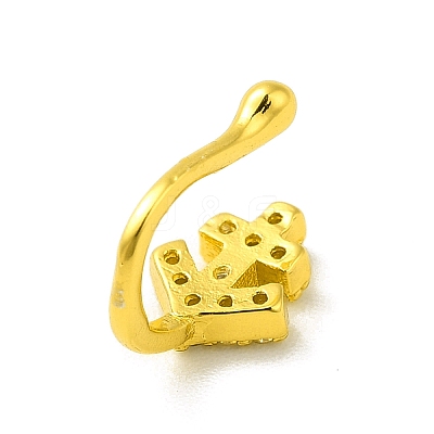 Clear Cubic Zirconia Anchor Clip on Nose Ring AJEW-F059-19G-1