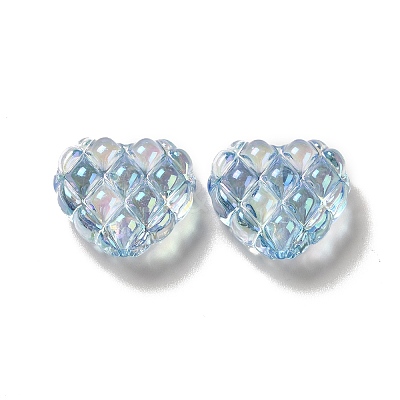 Transparent Acrylic Waffle Beads OACR-E016-01E-1